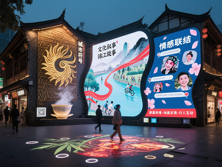 成都LED顯示屏的“城市表情”：如何通過(guò)大屏傳遞城市精神？